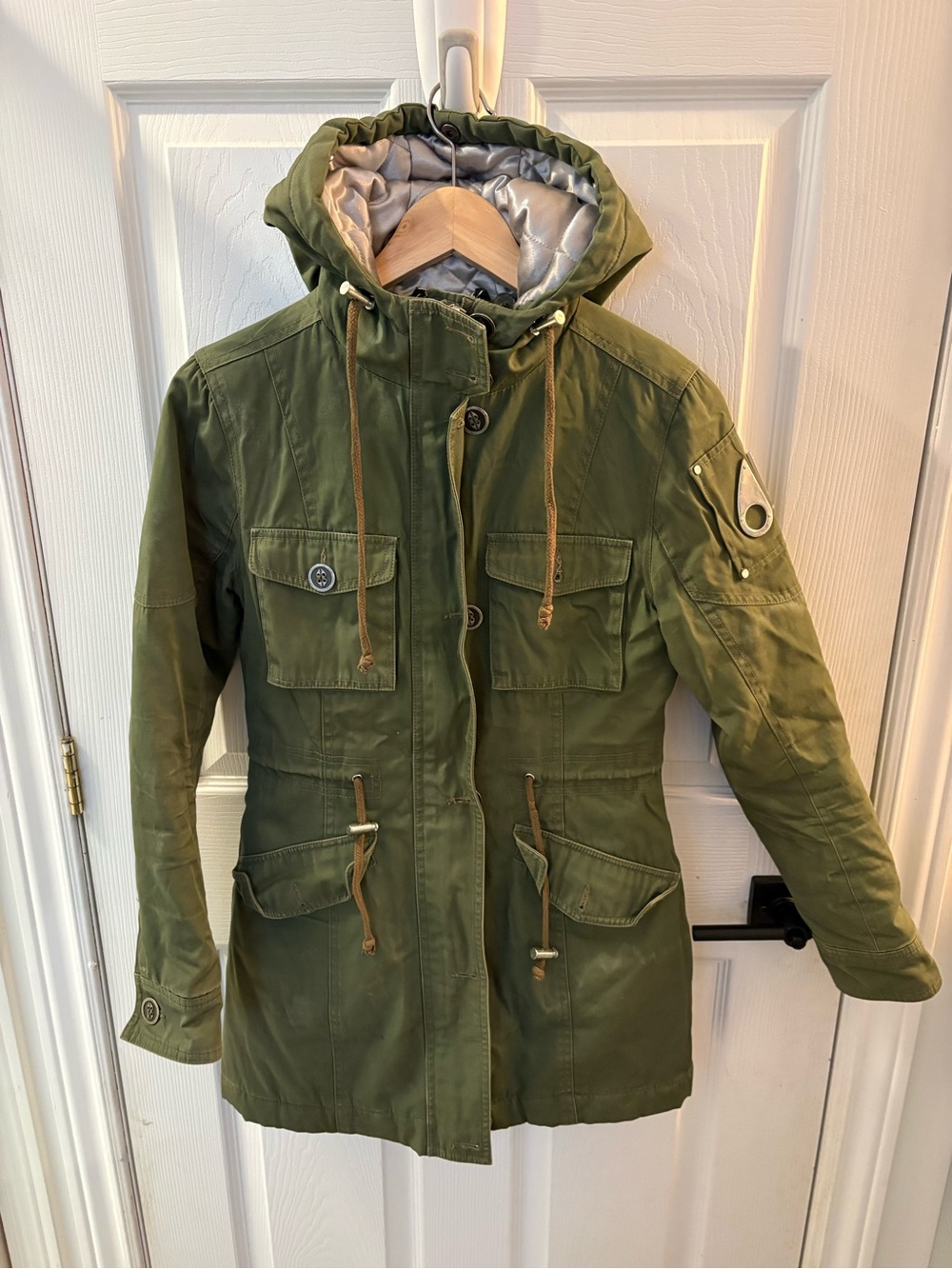 Moose Knuckles Women's Olive Utility Hooded Jacket